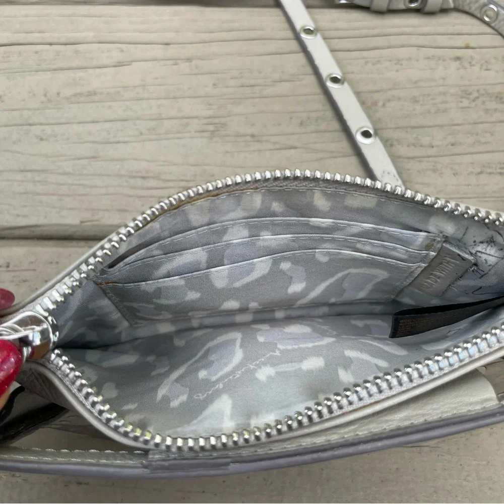 Aimee Kestenberg Out of Office Phone Crossbody Bag in light gray leather